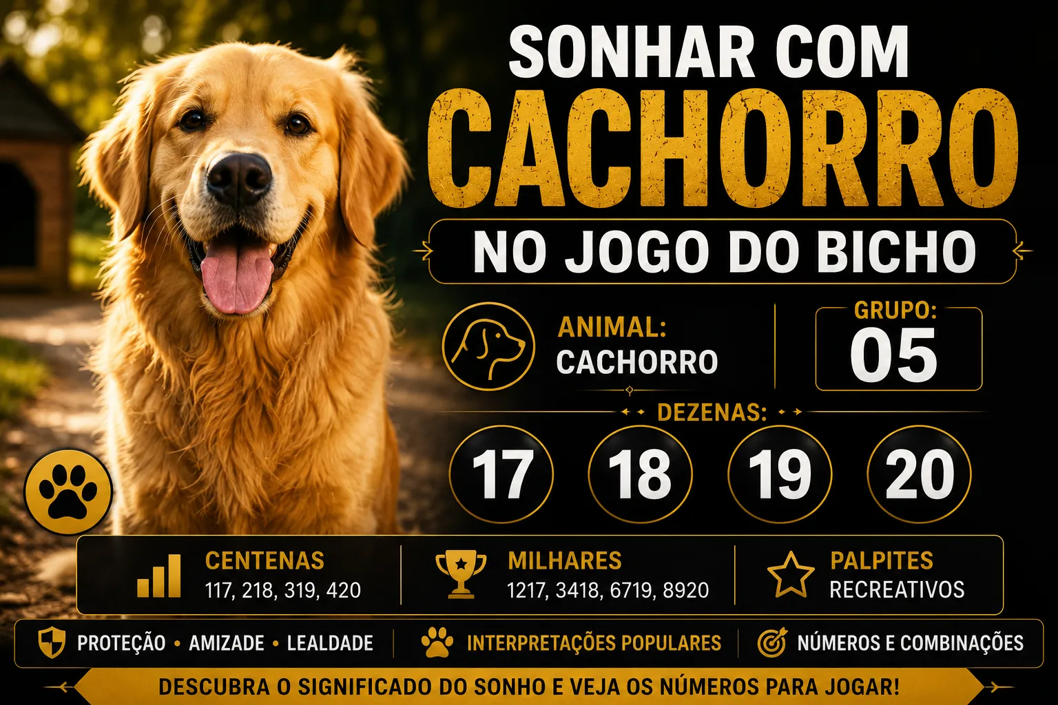 Sonhar com Cachorro no Jogo do Bicho
