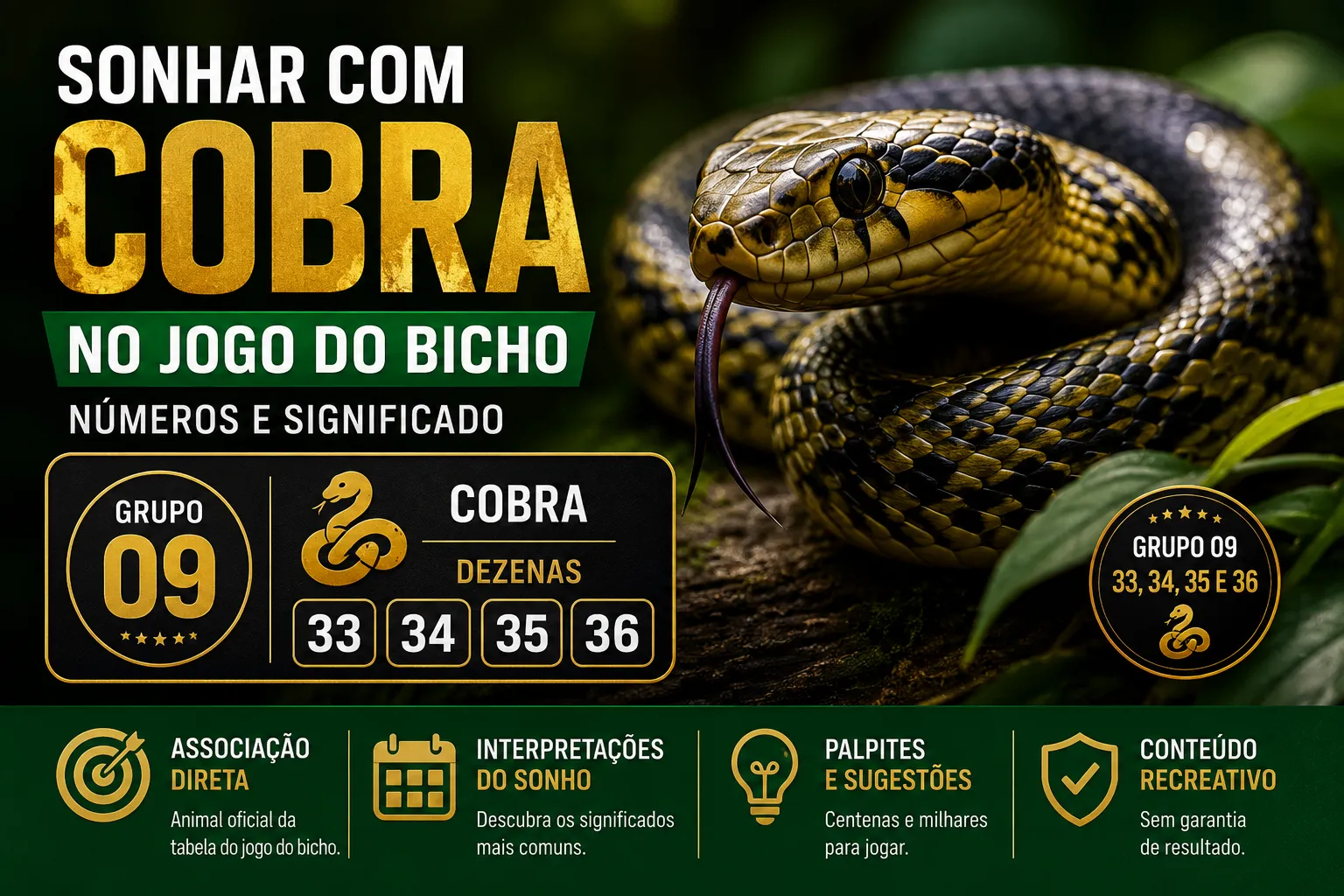sonhar com cobra jogo do bicho